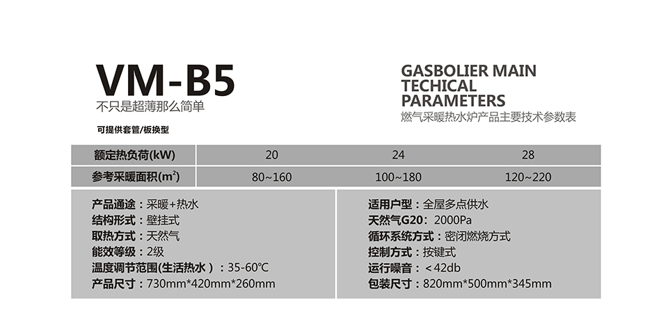 燃?xì)獗趻鞝t采暖爐VM-B5參數(shù)